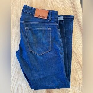 Railcar Spikes Men's Slim Taper Raw Selvedge Lightweight Denim Blue Jeans